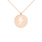 Engraved Silver Disc Necklace