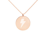 Engraved Silver Disc Necklace