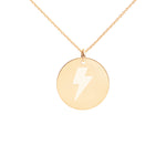 Engraved Silver Disc Necklace "Energy"