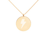 Engraved Silver Disc Necklace "Energy"