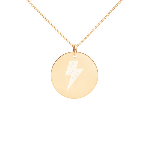 Engraved Silver Disc Necklace "Energy"