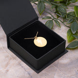 Engraved Silver Disc Necklace "Energy"