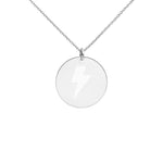 Engraved Silver Disc Necklace
