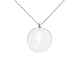 Engraved Silver Disc Necklace