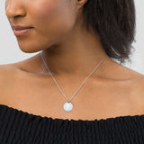 Engraved Silver Disc Necklace "Energy"