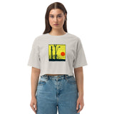 Loose drop shoulder crop top
