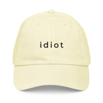 Pastel baseball hat "idiot"