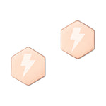 Sterling Silver Hexagon Stud Earrings