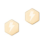 Sterling Silver Hexagon Stud Earrings